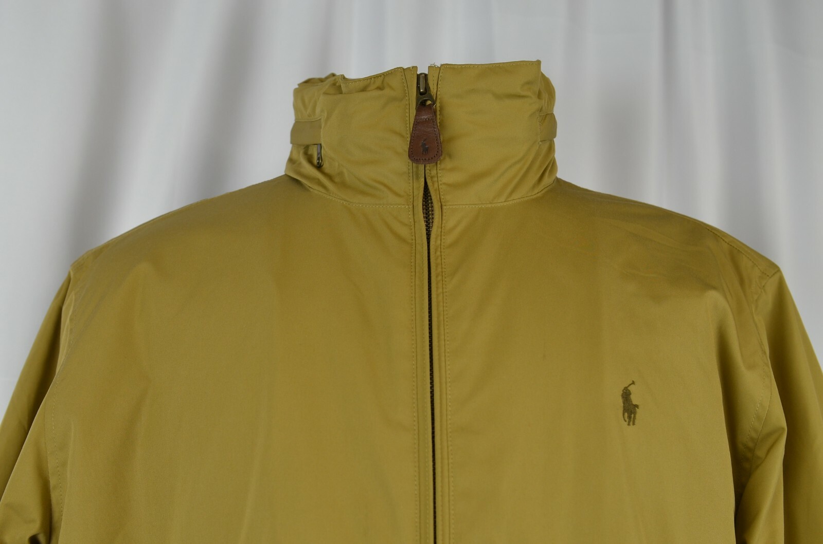 Giacca uomo Ralph Lauren full zip taglia large marrone chiaro casual caldo pony retrò hipster