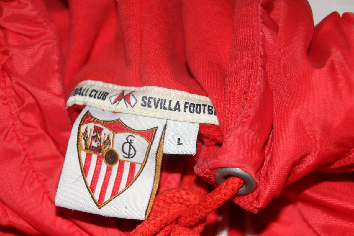 Sweat à Capuche Sevilla FC - Taille L - Marque Du Club - Fermeture éclair Cassée (prix Réduit)