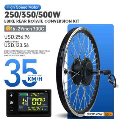 Rear Hub Motor Kit 500w Electric Bike Conversion Kit Ebike Hub