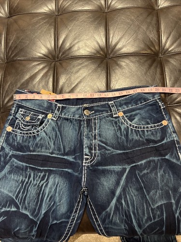 True Religion Ricky Super T Mens Jeans 42x34 Thick Stitch Jeans Made In USA RARE - Picture 7 of 15