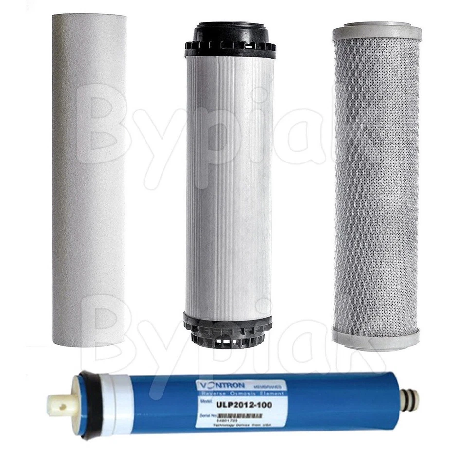 VONTRON MEMBRANE Complete Filter Replacement set for 4 Stage Reverse Osmosis RO Unit