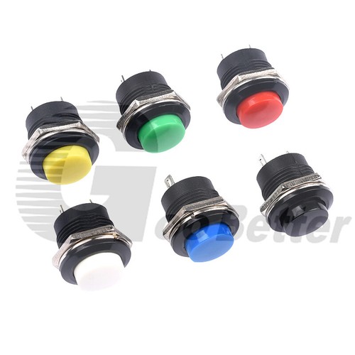 16mm Round Push Button Switch Momentary On Off Black White Red Green Blue Yellow - Picture 5 of 20