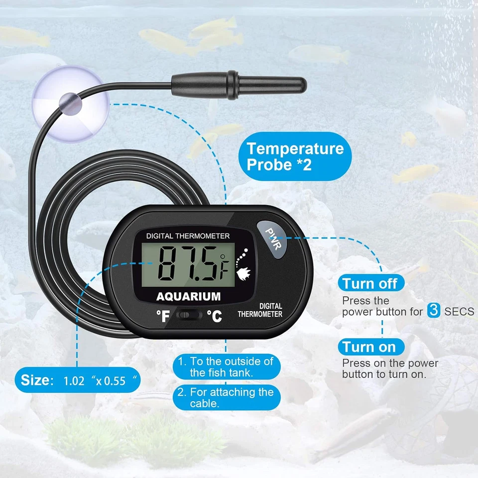 2-Pack Aquarium Thermometer, Fish Tank Thermometer, Water Thermometer - Image 4 of 4