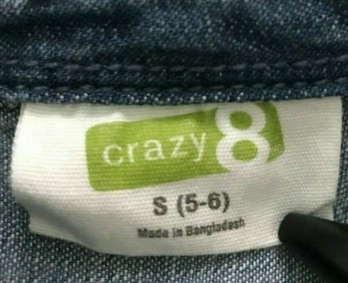 Crazy 8 GYMBOREE Girl's Blue Denim Long Sleeve Shirt Size: S 5-6 - Picture 3 of 4