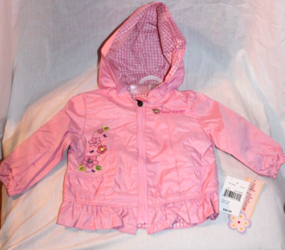 NEW WITH TAGS PINK PLATINUM HOODED RAIN JACKET SIZE 18 MONTHS