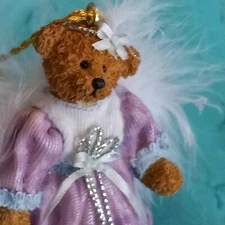 Gold Leaf Gund. Angel Bear Ornament. Seraphina. Bartons Creek Collection. New