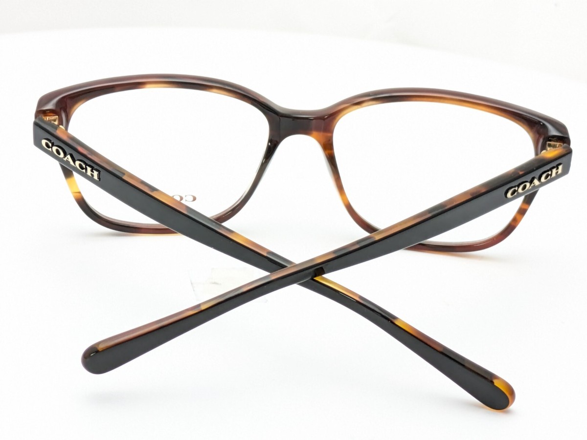 Coach HC6103 Eyeglasses Aubergine Navy Tortoise Varsity Stripe 54-16-140 HC 6103 Coach 0HC6103 Full Rim Square Womens Eyeglasses - Size 54  main image 3