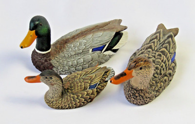 J.B. Garton Heritage Decoys- Duck Hen Mallard, Drake, Mini-Mallard Set 