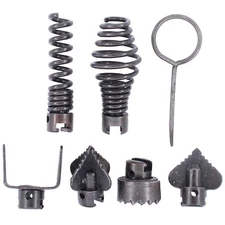 7X Cutter Set Drain Cleaner Plumbing Snake Cable Auger Clog Sewer Unblocker Tool