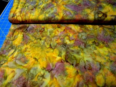 New Off the Bolt Island Batik  (Citrine) Golds & Browns  100% Cotton SALE $5.00