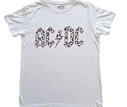 DAMEN AC/DC EINFARBIGES LEOPARDEN T-SHIRT | OFFIZIELL LIZENZIERT - Bild 3 von 4