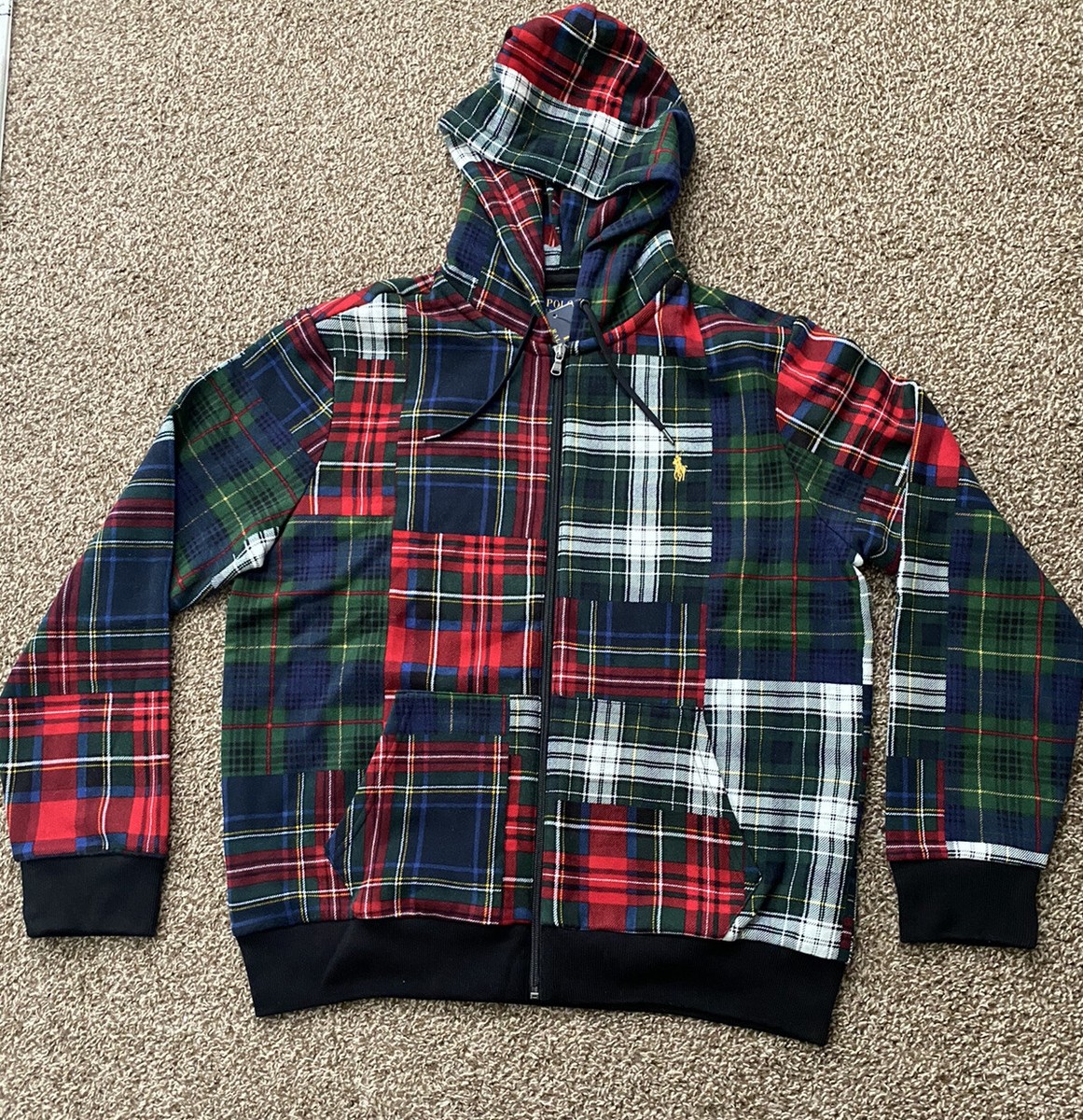 Polo Ralph Lauren Patchwork Plaid Full Zip Hoodie Mutlicolor Men's