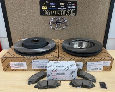 2019-2022 TOYOTA AVALON GENUINE OEM NEW FRONT BRAKE ROTORS AND BRAKE PAD KIT