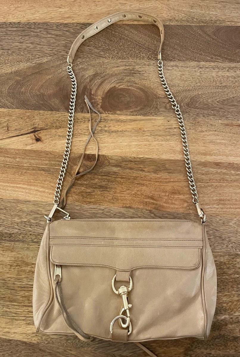 Rebecca Minkoff Tan and Gold Zippered Bag Leather crossbody bag Rebecca Minkoff Beige in Leather  main image 4