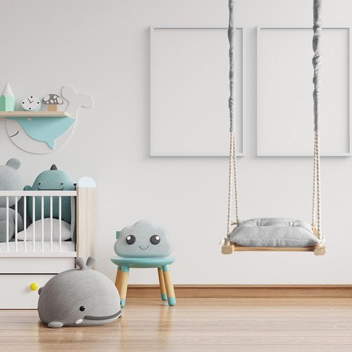 Holz Babyschaukel Indoor 3in1 – Kinderschaukel mit Kissen und Sicherheitsgurt - Bild 12 von 57