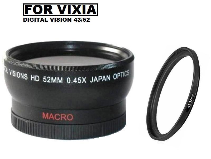 0.45x D.Vision Wide Angle Lens for Canon Vixia HF R800 R700 R600 R72
