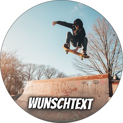 Skater eßbar Tortenbild Party Deko personalisiert Geschenk Geburtstag Skateboard