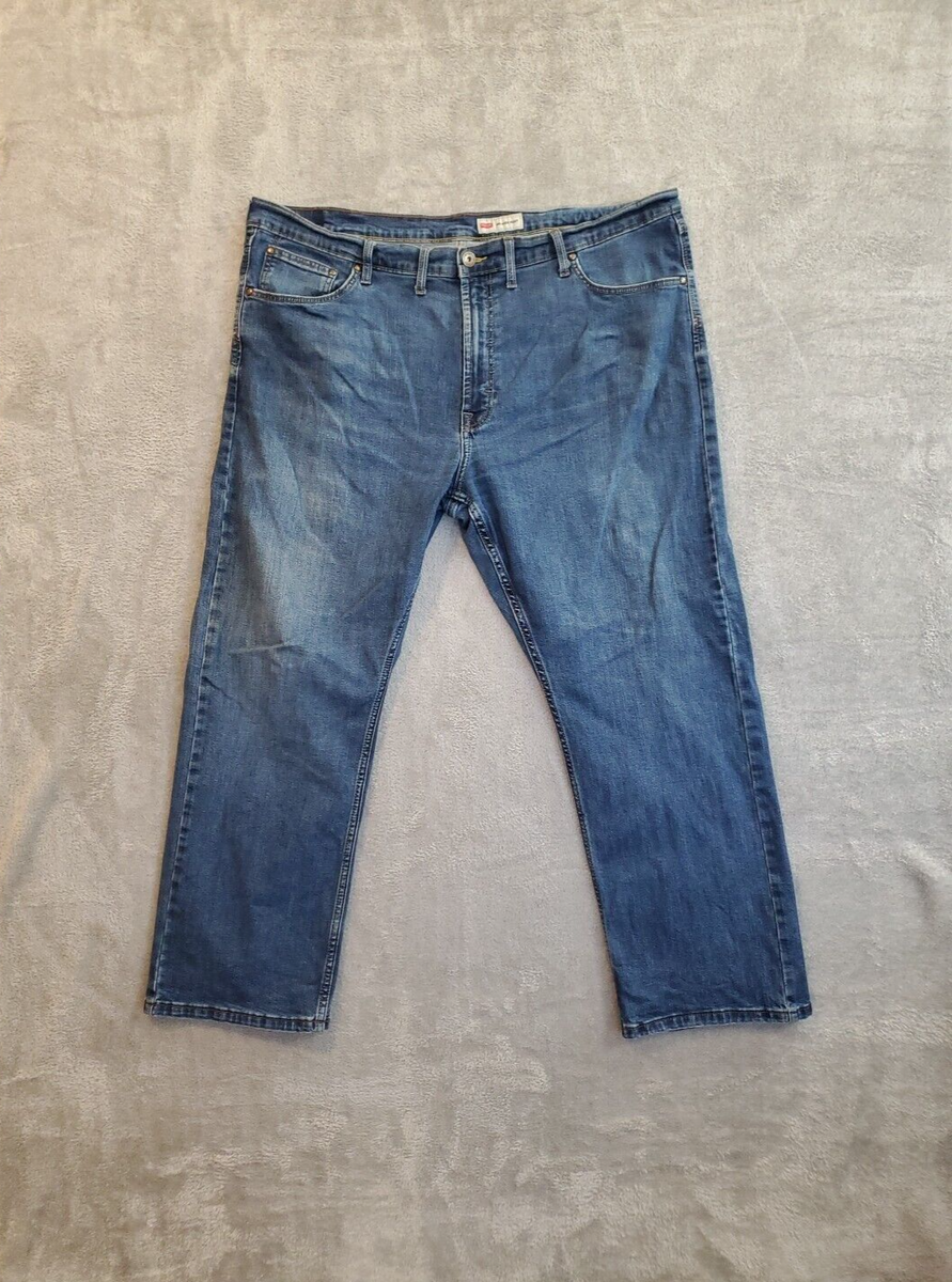 Wranglers Jeans Mens Tag Size 44x30 Blue Relaxed Boot Straight