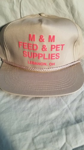 Vintage M&M Feed & Pet Supplies USA Made Snapback Trucker Hat