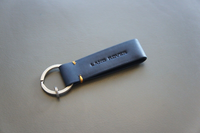 New Genuine Land Rover Premium Navy Leather Loop Keychain