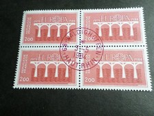 FRANCE BLOC timbres 2309 EUROPA CEPT, PONT oblitéré 1984 cachet rond, QUARTINA