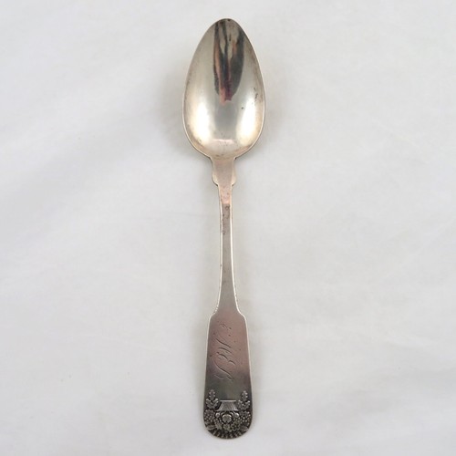 Frederick Lockwood Coin Silver Spoon New York City 28 Grams Monogram Floral Tip - Picture 2 of 9