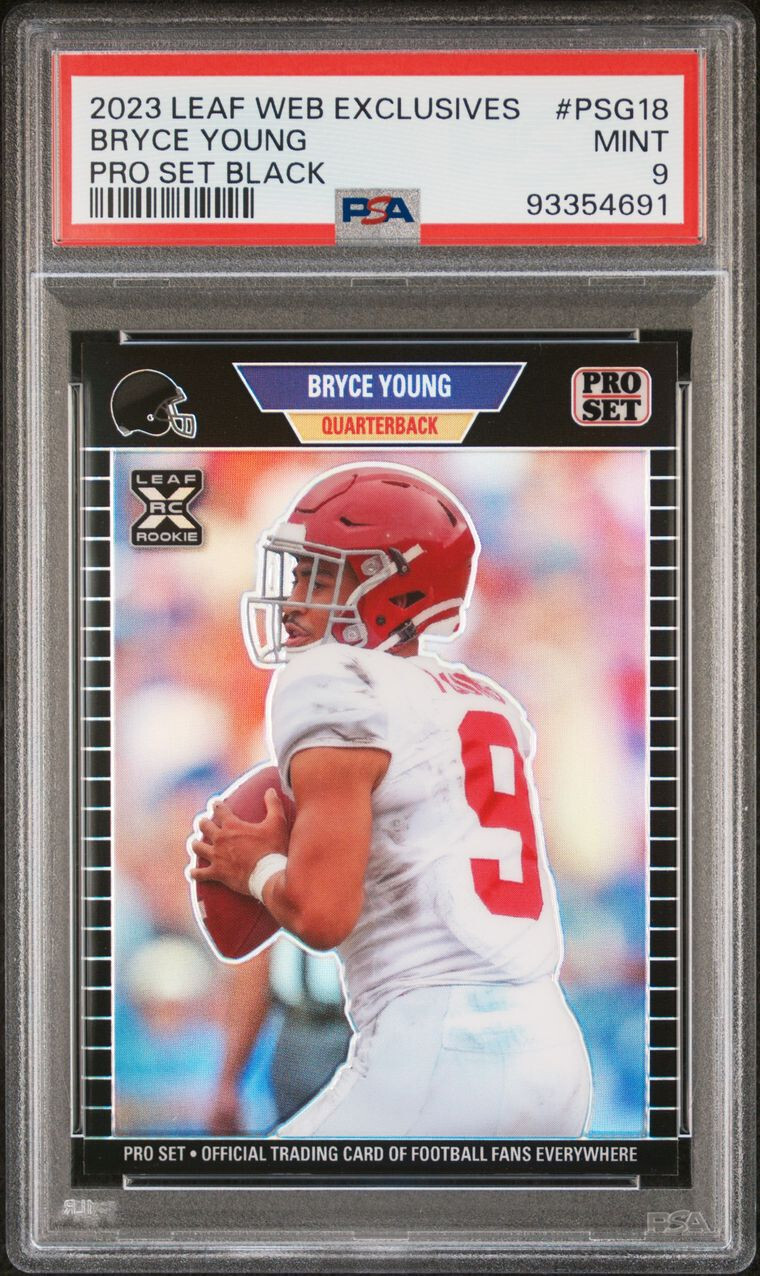 2023 LEAF PRO SET Metal BLACK Prizm HOLO Refractor BRYCE YOUNG RC # /49 PSA 9
