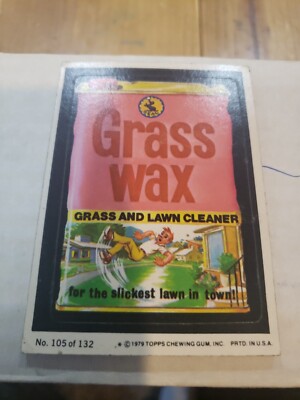 1979 Wacky Packages Sticker #105 Grass Wax