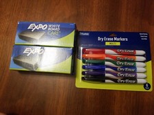 2-Pack EXPO WHITE BOARD CARE Eraser  6pk Multi Color Fine Tip Dry Erase Markers