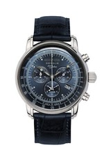 Zeppelin  " 100 Jahre " Herrenuhr Quarz Chronograph Blau  76803 mit Lederarmband