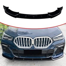 Glanz Schwarz Front Sto�stange Lip Spoiler Splitter F�r BMW X6 G06 M Sport 19-23