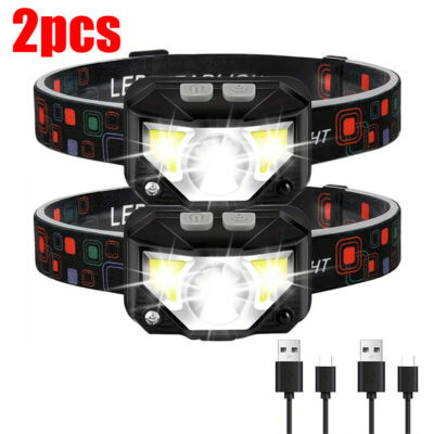 LED Headlight USB Rechargeable Headlamp Waterproof Head Torch Camping Light New