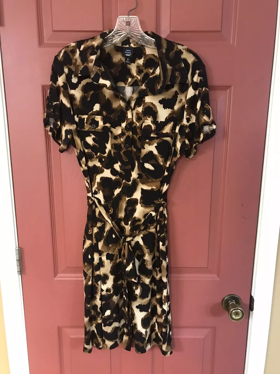 Short sleeve hotsell leopard print dress