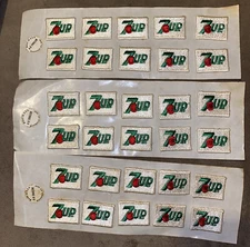 7-UP SODA VINTAGE SMALL IRON ON UNIFORM PATCHES - 1.25" x 1" LOT OF 10 HAWAII