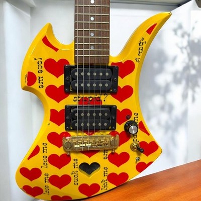 Rare BURNY Yellow Heart YH-JR hide Model Mini Electric Guitar | eBay
