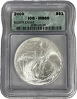 2000 American Silver Eagle ICG MS69 Beautiful #45