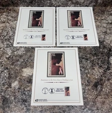 VTG Stamp US Scott 3081 Breast Cancer Awareness 32 Cent 1996 NJ Cancel Lot Of 3