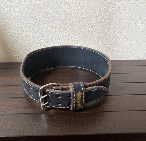 CARDILLO Power Lifting Belt Weight Training Black Leather Suede X-Small
