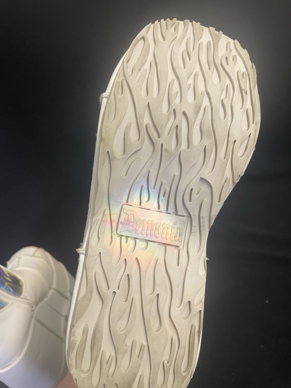 Demonia White Holographic Platform Boots Womens 7… - image 10
