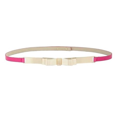 BCBGMaxAzria Gold Bow Belt 32-33'' Size Medium Pink Narrow Width