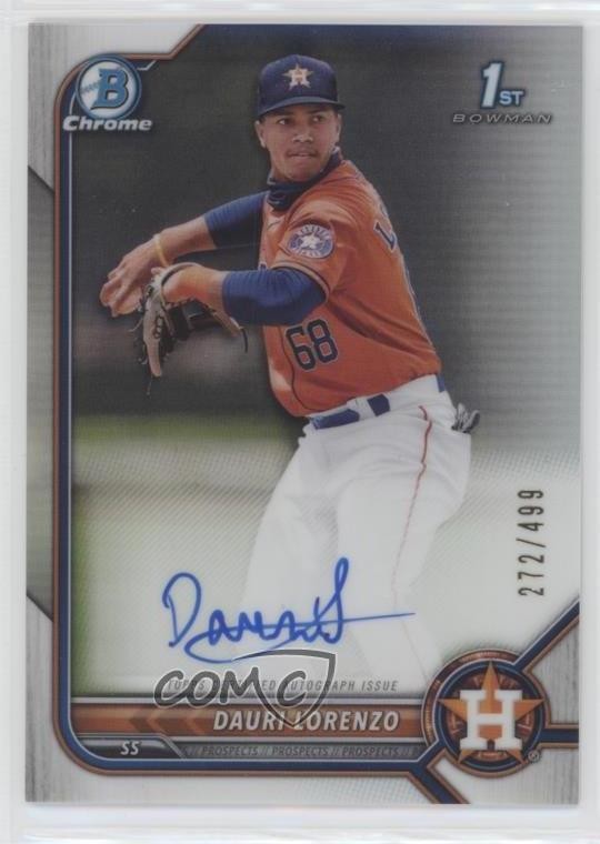 2022 Bowman Chrome Prospect Refractor 272/499 Dauri Lorenzo #CPA-DLZ Auto 0l1