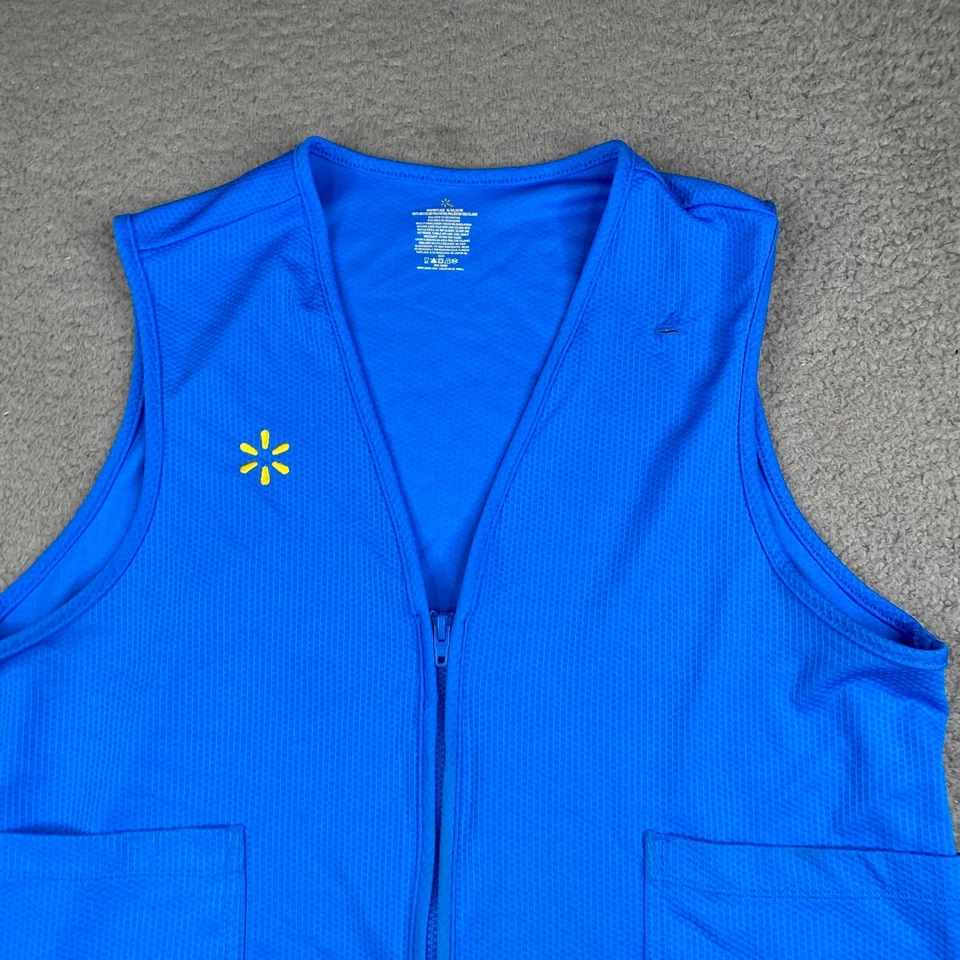 Walmart Employee Vest Womens XL Blue Full Zip Associate Uniform - Image 2 of 4