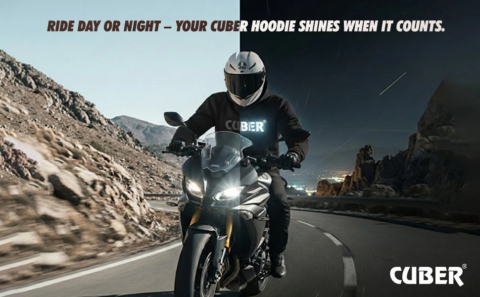 CUBER ARMORED MOTORCYCLE HOODIE SWEATSHIRT FOR MEN & WOMEN POWERSPORT - product detail image 4