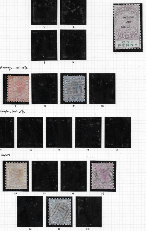 6 Sierra Leone Stamps from Quality Old Antique Album 1859-1877