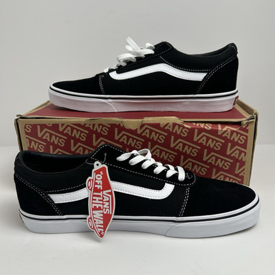 Vans Ward Black/White Suede Canvas Lace-Up Sneakers Men s US 11.5 UK 10.5