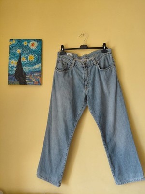 Lacoste Herren Jeans Vintage Baggy Größe 50 IT Denim Weite Streetwear 90er Gold