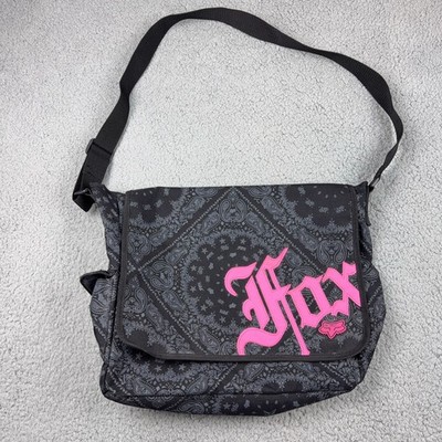 Fox Racing Messenger Bag Ping Logo Paisley Black Shoulder Strap