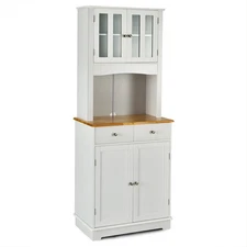 Buffet Hutch Kitchen Storage Cabinet w/ Microwave Stand Storage Shelves