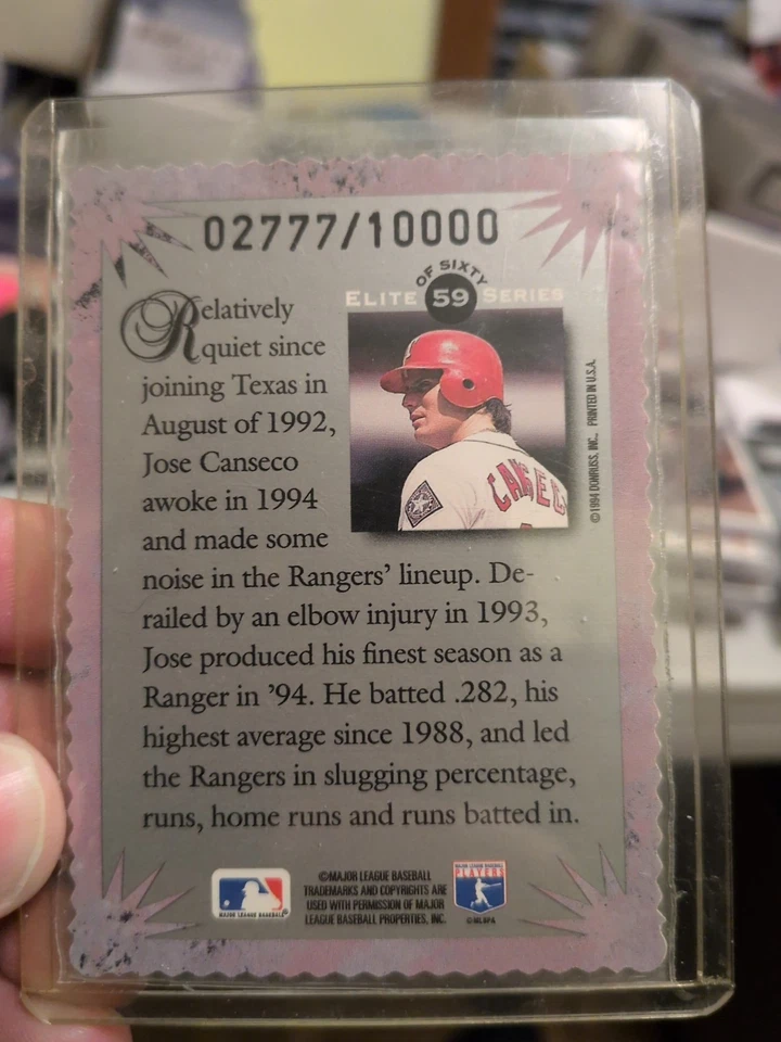 Donruss Elite Series 1995 Jose Canseco #59/10000 Rangers A's 🔥  Foto 2 de 2