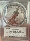 2023-S Reverse Proof Peace Dollar PCGS PR70 Advanced Release Reagan Legacy Serie